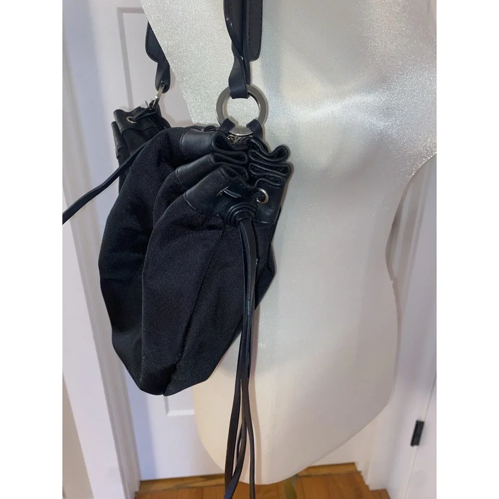 Vintage Lancel Paris Lancel Pop Black Nylon Leather Hobo Tassel Bag Quite Luxury